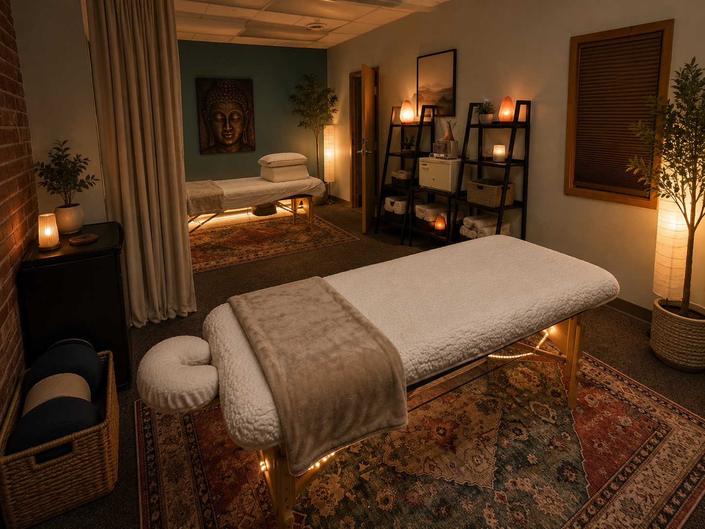 Massage therapy room at TranquiLab Massage & BodyWork in Spokane